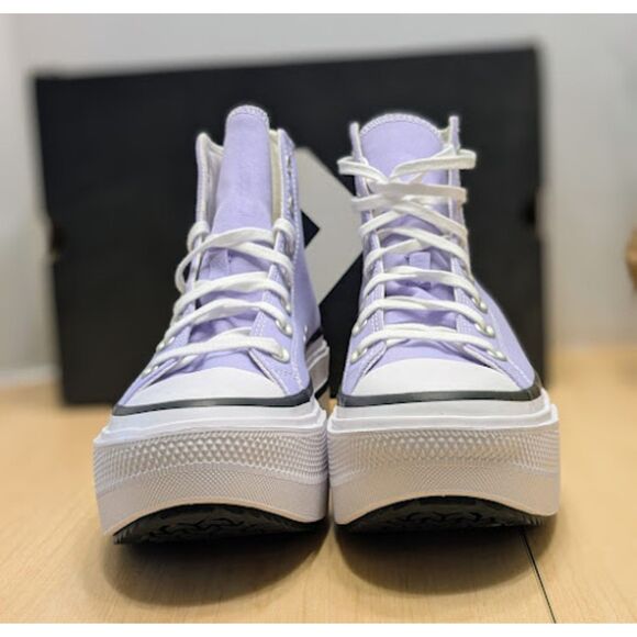 Converse CTAS Lift Double Stack Platform Violet Canvas Unisex High Top Shoes NIB - Picture 6 of 13